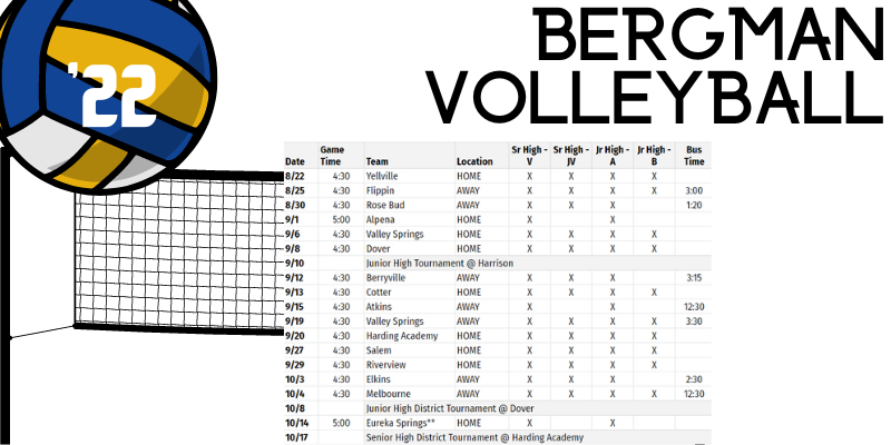 Bergman Volleyball Schedule 2022
