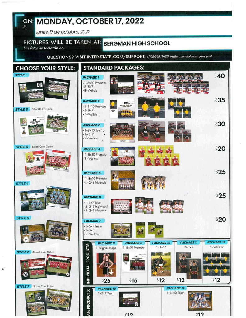 Fall Sports Pictures Order Form